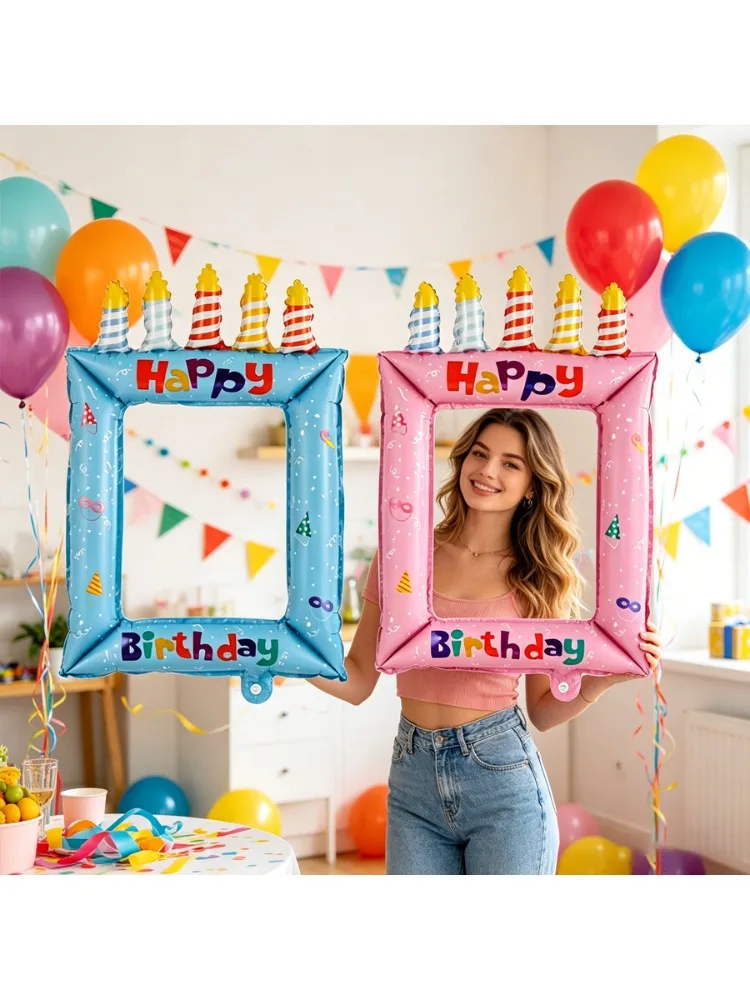 28-Zoll Prinzessinnen-Themen Ballon-Fotorahmen, Selfie-Fotografie-Hintergrund-Requisite Ballons, für Geburtstagsfeiern Dekoration