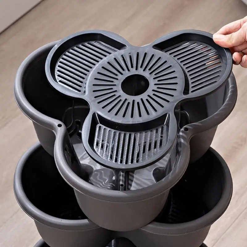 New Vertical Tower Stackable Flower Pot Plastic Multi-layer Garden Planter Tower For Strawberry Vegetable Frame Grow