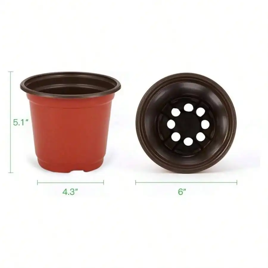 - Pack 6 Inch Plastic Nursery Pots Come with Pcs Labels, Seedling Flower Plant Container and Seed Starting Pots
