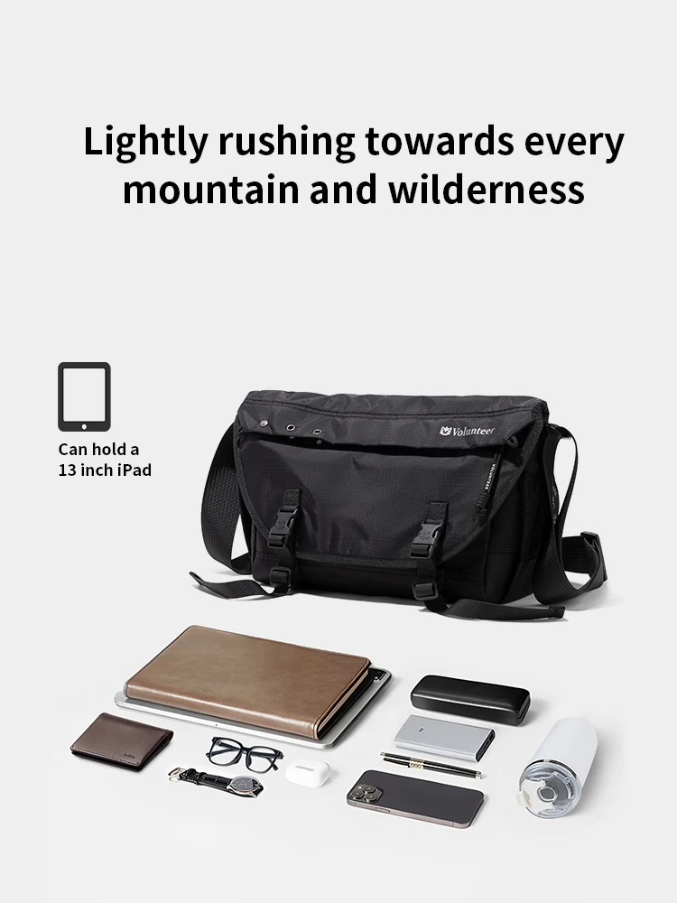 VOLUNTEER 11L Men's Casual Crossbody Bags Fashion Waterproof Large Capacity Bag Man Cycling Nylon Messenger Shoulder Bag 1886-12