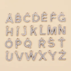 Shiny Silver Plated Zircon Letter Charms A-Z 26 Initials Necklace Pendants Your Name DIY Choker Bracelet For Jewelry Accessories
