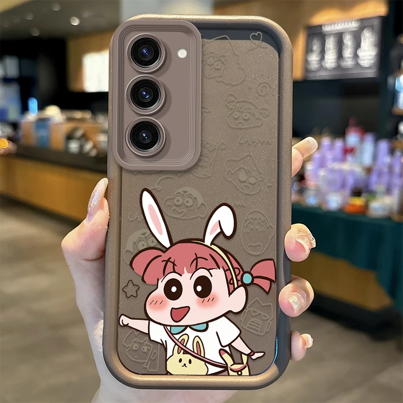 Lovely Soft Crayon Shin-chan Phone Case For Samsung Galaxy S24 S23 S22 S21Ultra Plus S23 S21 S20 FE Silicone Shockproof Covers