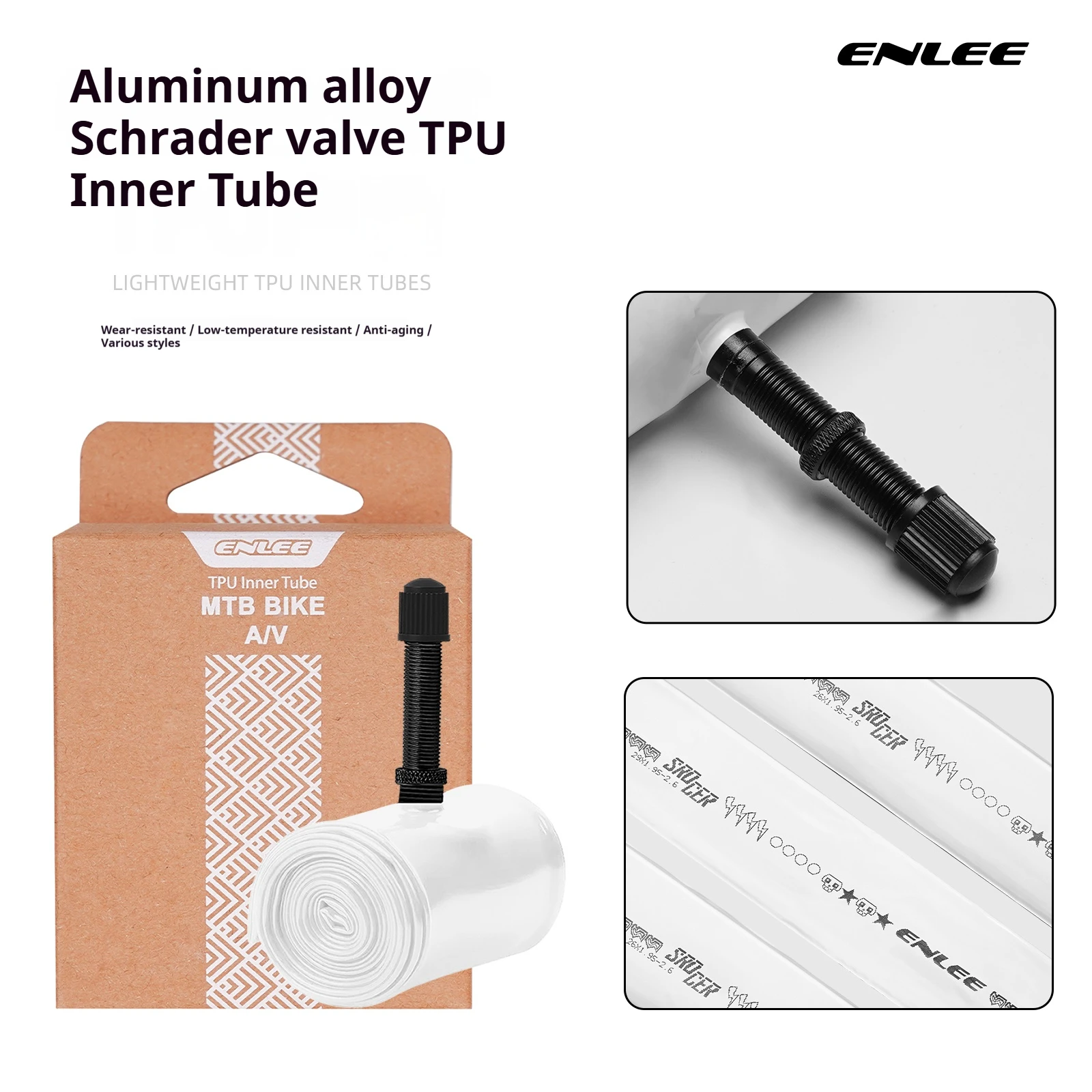 AliExpress enlee ENLEE MTB Bicycle Inner Tubes TPU Inner Tubes Ultralight Mountain Bikes SV 26/27.5/29 Inch Sizes Durable Bike Inner Tube
