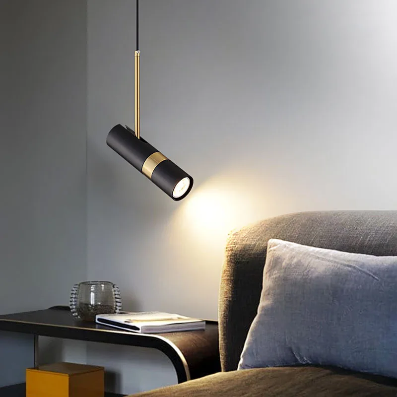 

Modern Led Pendant Light Black 360° Rotatable Surface Mounted Ceiling Chandelier Hanging Lamp GU10 Bulb Suspension Spot Light