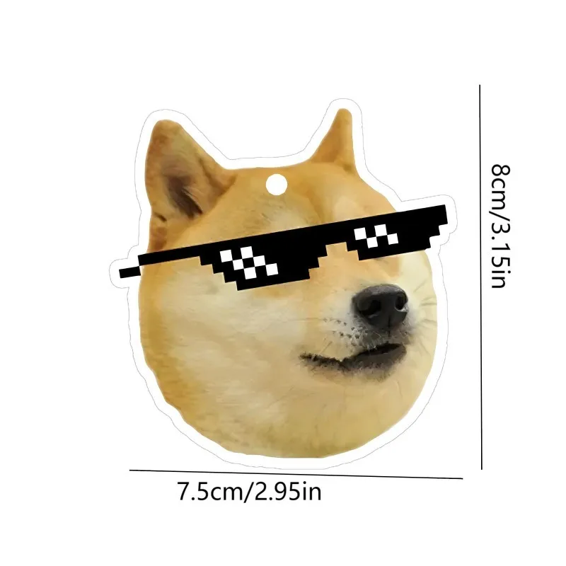 Car Air Freshener Cool Sunglasses Shiba Inu Dog Meme Hanging Scent Card for Car Interior Decor Rearview Mirror Ornament Gift