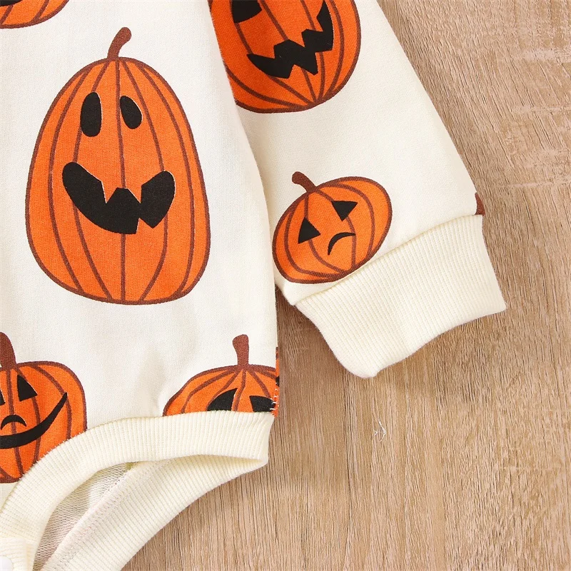 Baby Halloween Outfit Boy Girl Pumpkin Sweatshirt Romper Sweatershirt Newborn Toddler Clothes Halloween Pumpkin Bodysuits