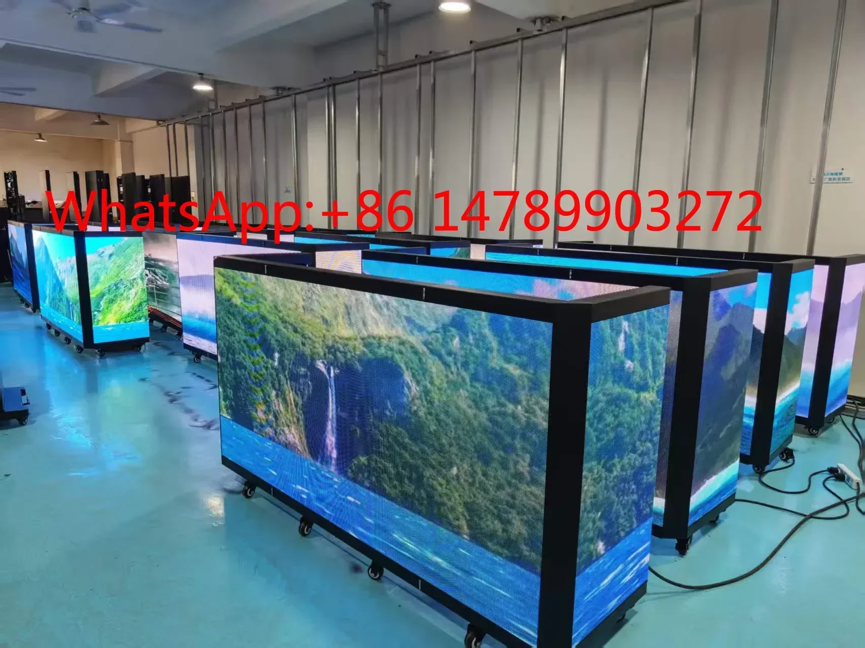 Folding Curved LED DJ Booth Table Screen Mobile Wedding Event DJ Facade With Flight Case