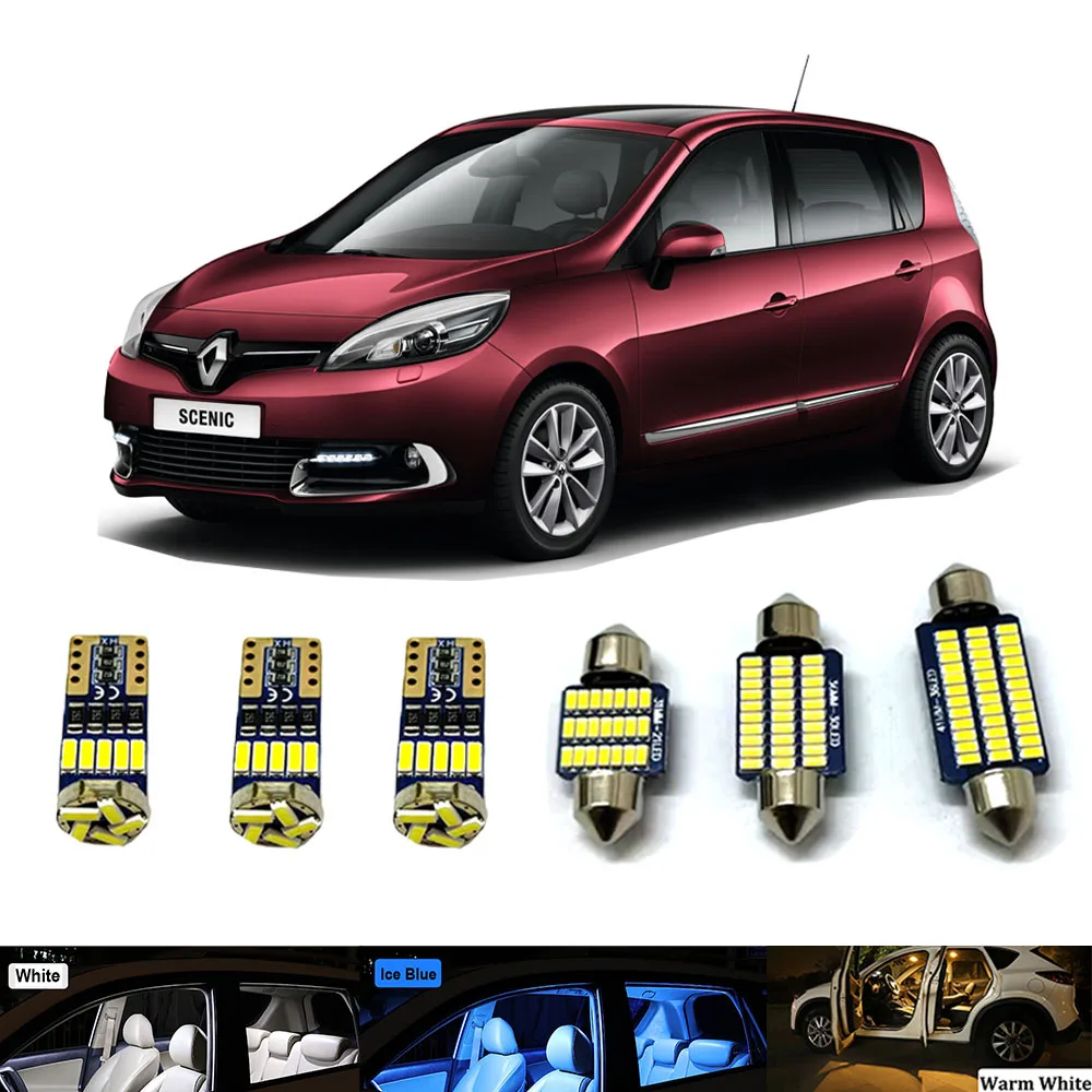 

Светодиодный внутренний светильник автомобиля для RENAULT Laguna Clio Scenic 2 3 4 XMOD Grand Scenic Espace Kangoo Koleos Captur Kadjar Modus Canbus