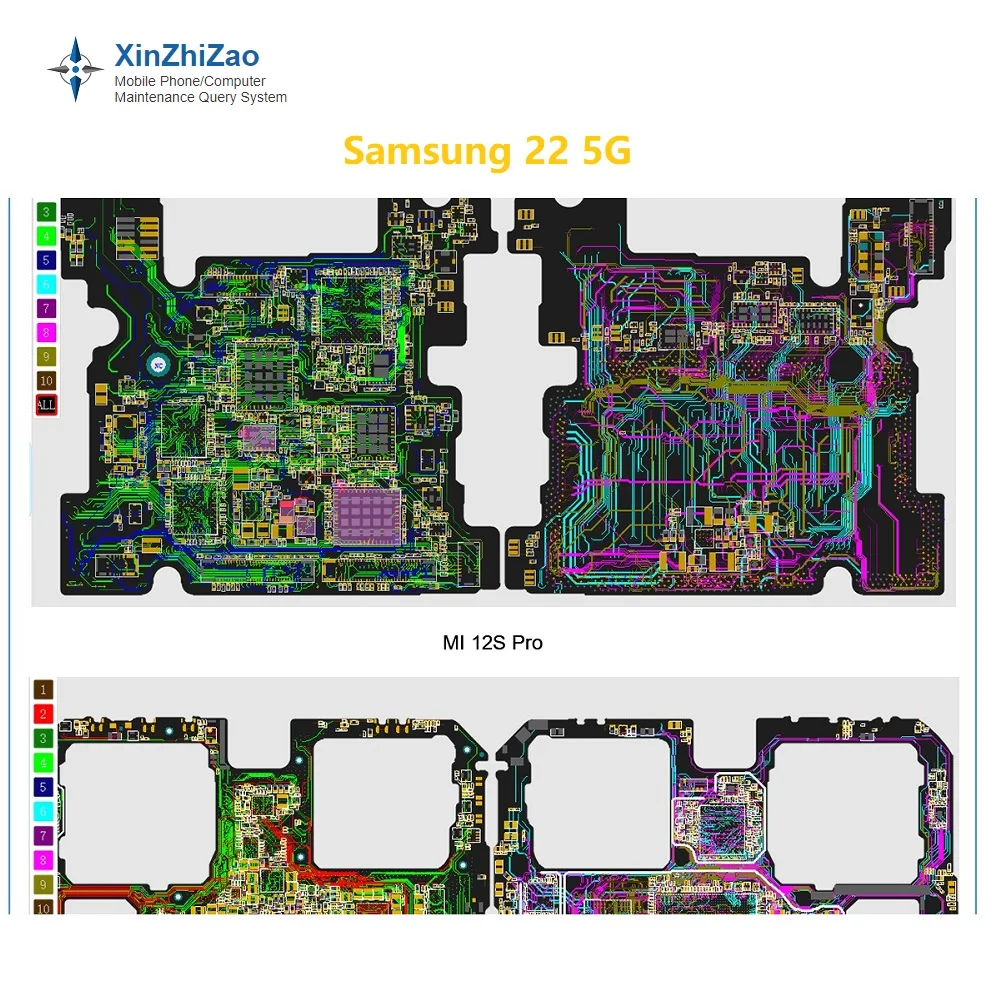 

XZZ Diagram Map Boardview Schematic Z40S Pro-Z6EC Honor 20 Oneplus ACE2 Oneplus 6T Moto P50 Realme X7Pro Realme X7Pro Repair