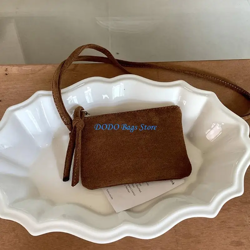 여행 및 쇼핑을 위한 끈 열쇠 주머니와 목 코드 PU 가죽 지갑이 있는 휴대용 표범 인쇄 동전 가방