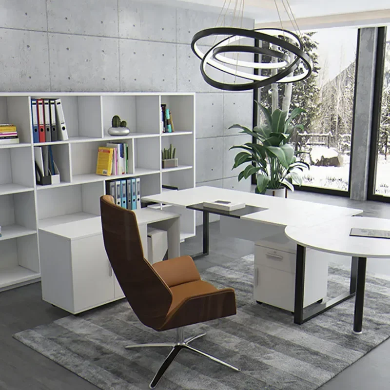 

Executive Table White Desk Modern Student Filing Cabinets Makeup Desk Laptop Stand Up Mesa Para Compuatador Office Furniture