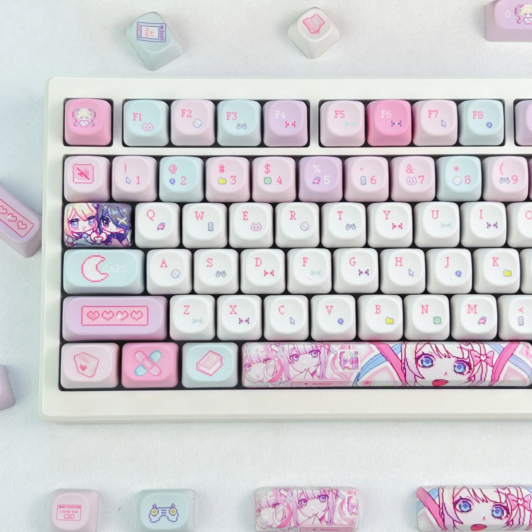 MAIMOOO Needy Girl Overdose Keycap Korean/Russian MOA Cherry Cute KAngel Pixel Style Anime Game Keyaps for Mechanical Keyboard - view 4