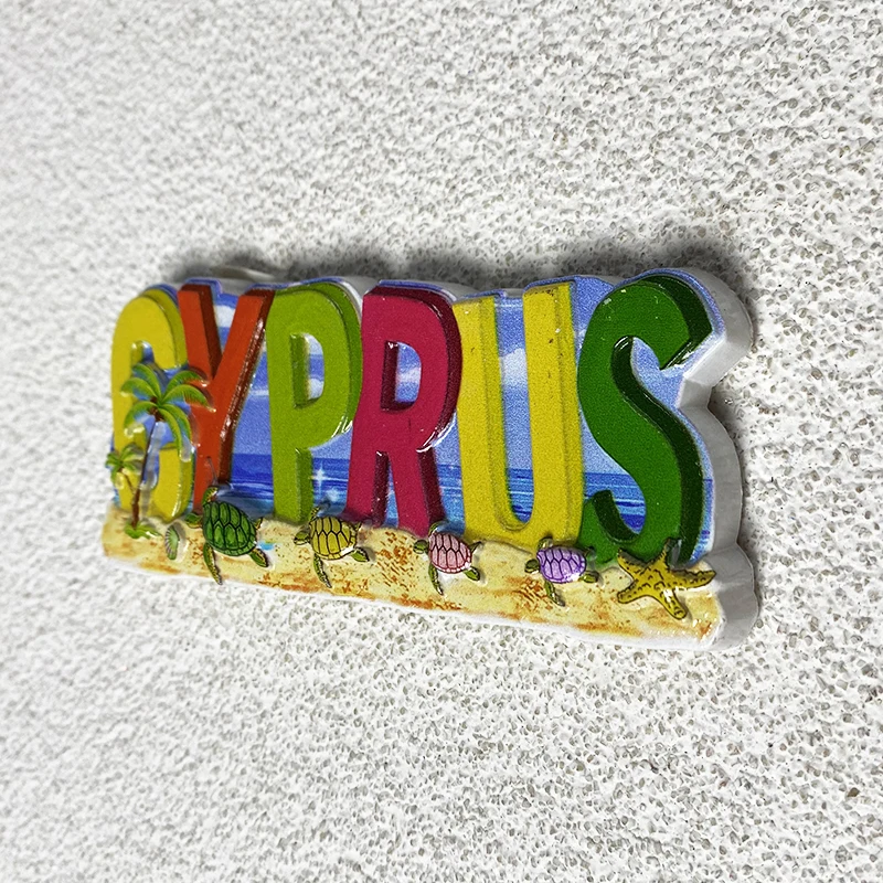 Cyprus Tourist Souvenirs Home Decor Items Collection Arts and Crafts Gifts Beach, letters 3D stereo magnetic fridge magnets