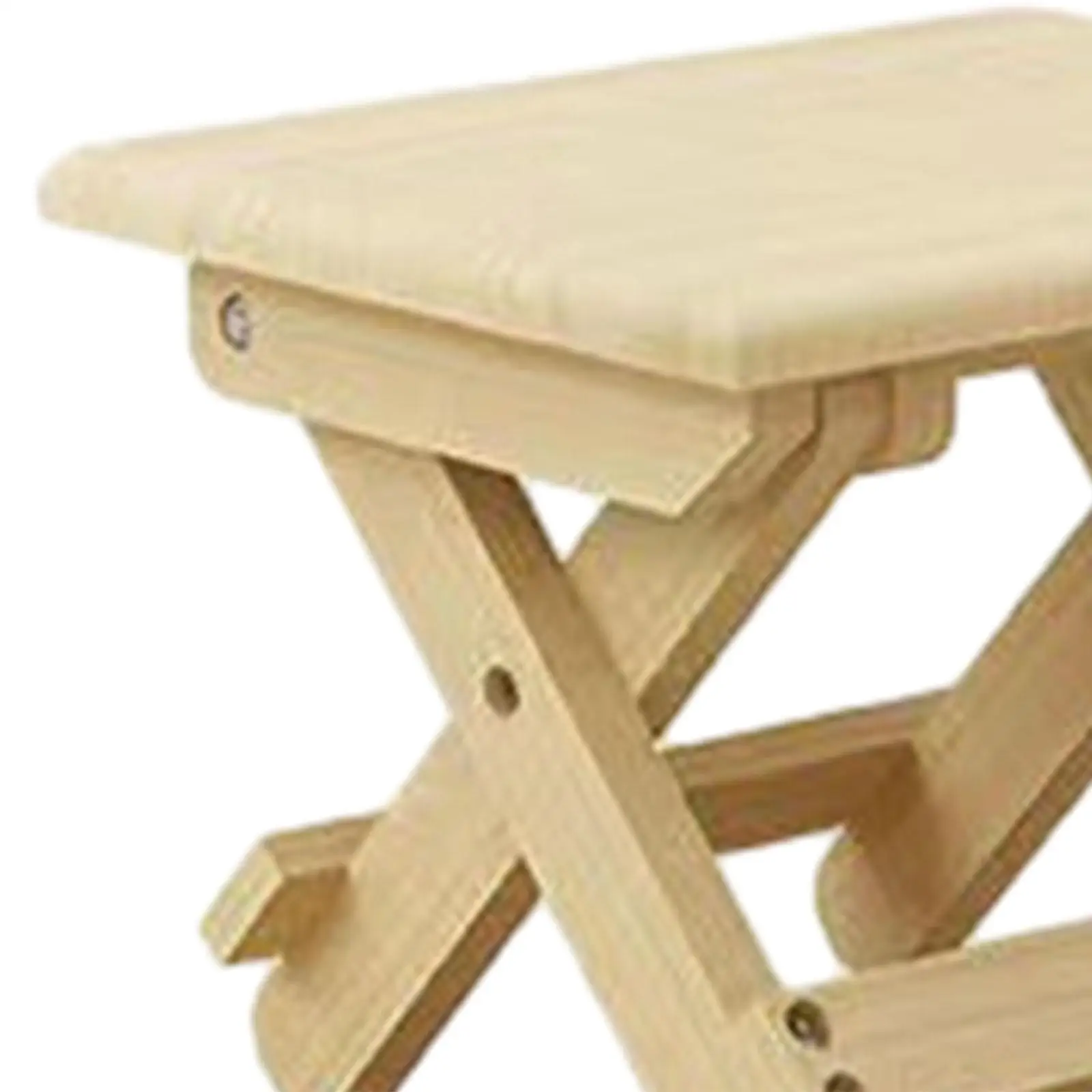 4 Pieces Wooden Foldable Camping Stool Portable Chair x Shaped Structure 9.4x7.8x7.8inch Picnic Stool for Dorm Room Versatile