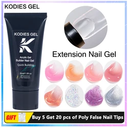 KODIES GEL 87 Color Poly Nail Gel Nail Polish Solid Builder Hard Gel for Extensions French Manicure Semi Permanent UV Clear Gels