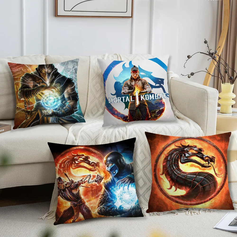 

Game M-Mortal K-Kombat Pillow Case Living Room Sofa Cushion Cover Suitable For Home Bedroom Room Decoration