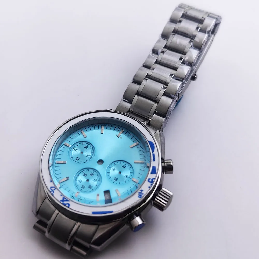 40 مللي متر حافظة ساعة حافظة من الفولاذ المقاوم للصدأ حزام ومينا لساعة يد تعمل بالحركة VK63 VK63 أجزاء إصلاح ملحقات الساعة