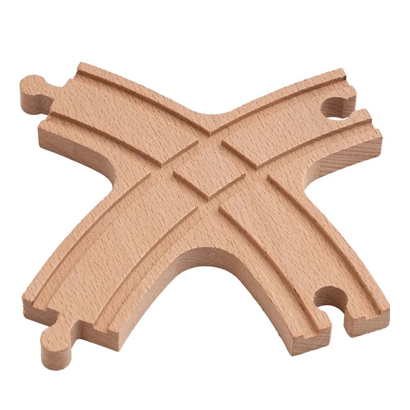 New Wooden Track Accessories Various Wood Forked Tracks fit for All Brands Wooden Train Tracks Educational Toys For Kids