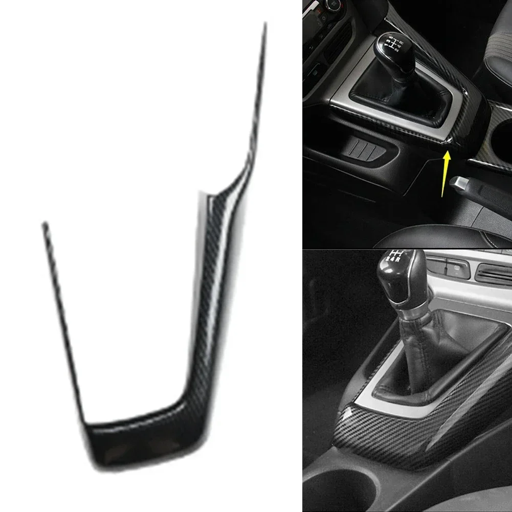 1X Car Console Gear Shift Frame Trim Cover Protector For Ford For Focus 2012-2014 ABS Carbon Fiber Interior Accessories