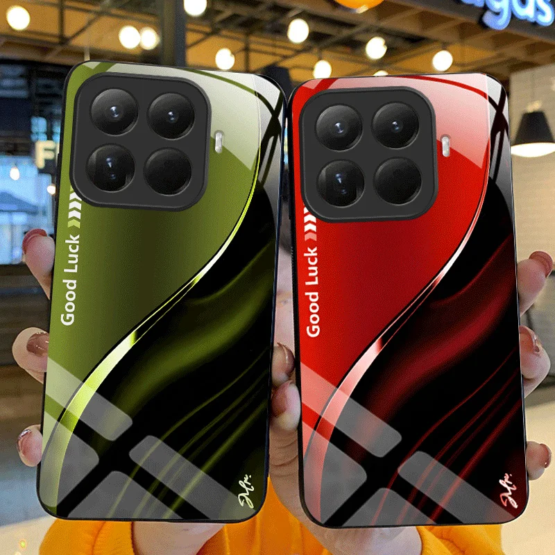 Hartglas-Schutzhülle für Xiaomi 17T 15T Pro Mi 17 15 5G, Schutzhülle mit Farbverlauf und Muster auf der Rückseite
