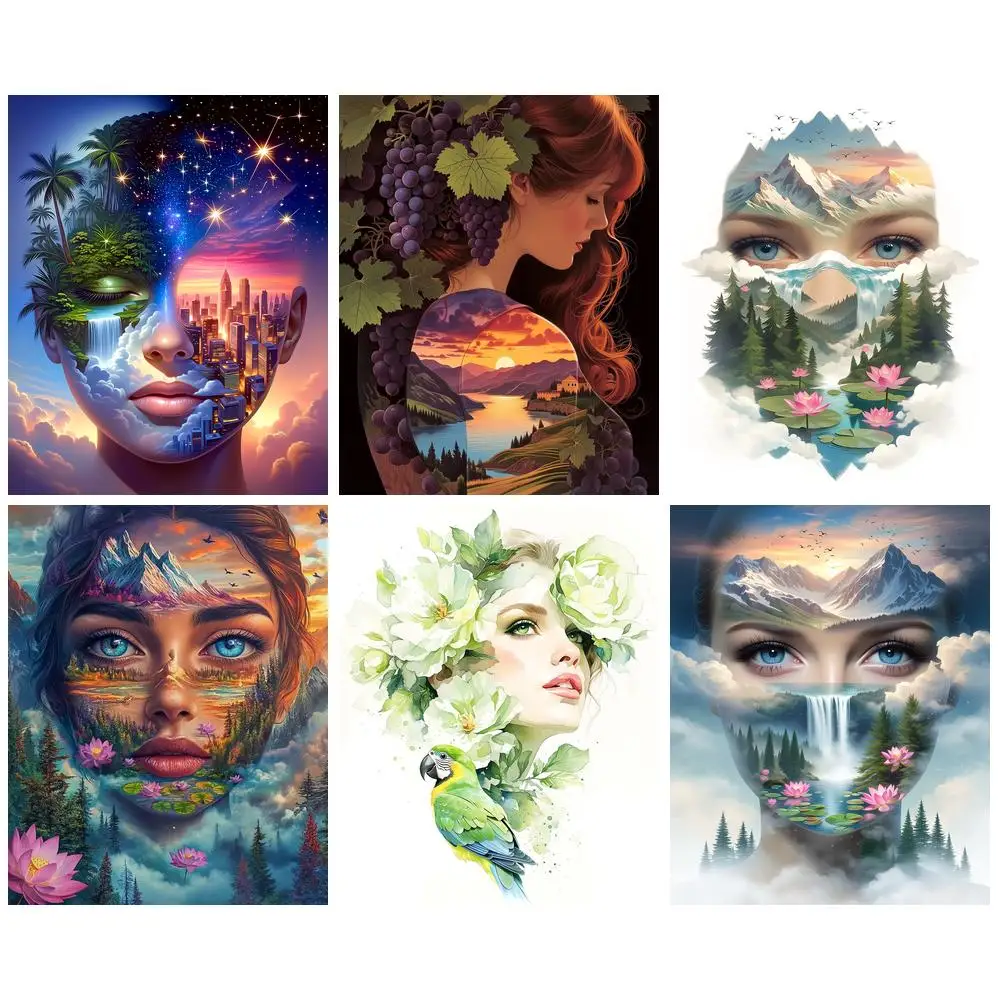 RUOPOTY Paint By Numbers Acrylic paints Diy Crafts Portrait Woman Acrylic Paint Home Wall Decor Diy Idea Coloring By Numbers
