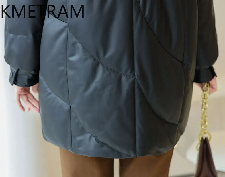 100% Sheepskin Down Coats Women Loose Genuine Leather Mid Length Puffer Jacket Winter Clothes Woman 2025 Outerwears пуховик