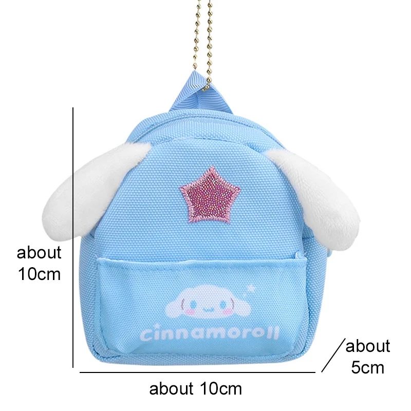 Sanrioed Cinnamoroll Melody Kuromi Backpack Pendant Cute Coin Purse Anime Cartoon Keyring Pendants Birthday Christmas Gift