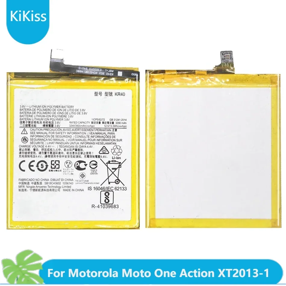 New KR40 Battery 3500mAh For Motorola Moto One Action XT2013-1 / One Vision XT1970-1 Mobile Phone Bateria + Tools