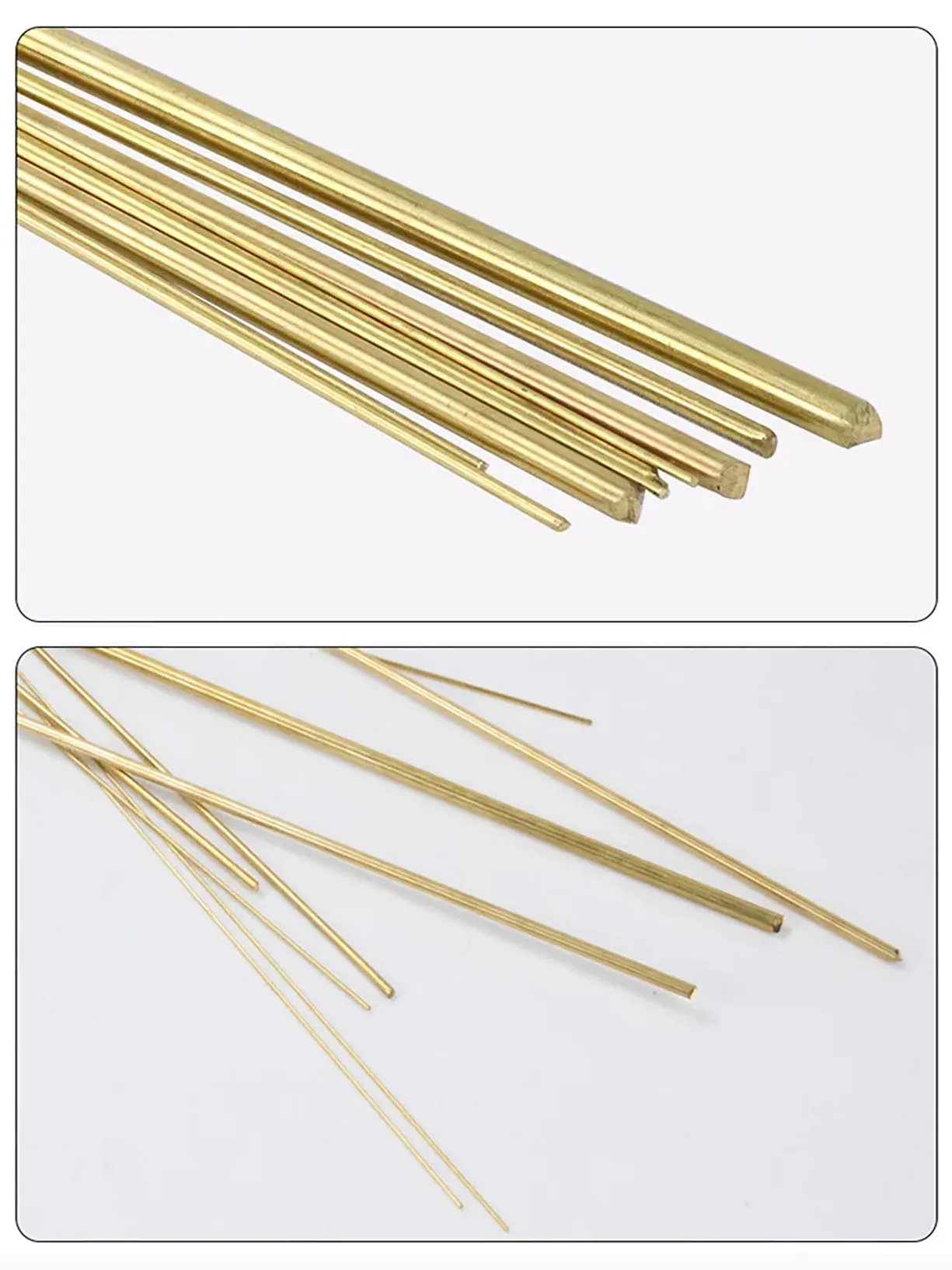 Diameter 0.8mm To 8.5mm H62 Brass Round Rod Bar Length 500mm Non Bending H62 Solid Pure Copper Tool Metal Rods Handmade DIY