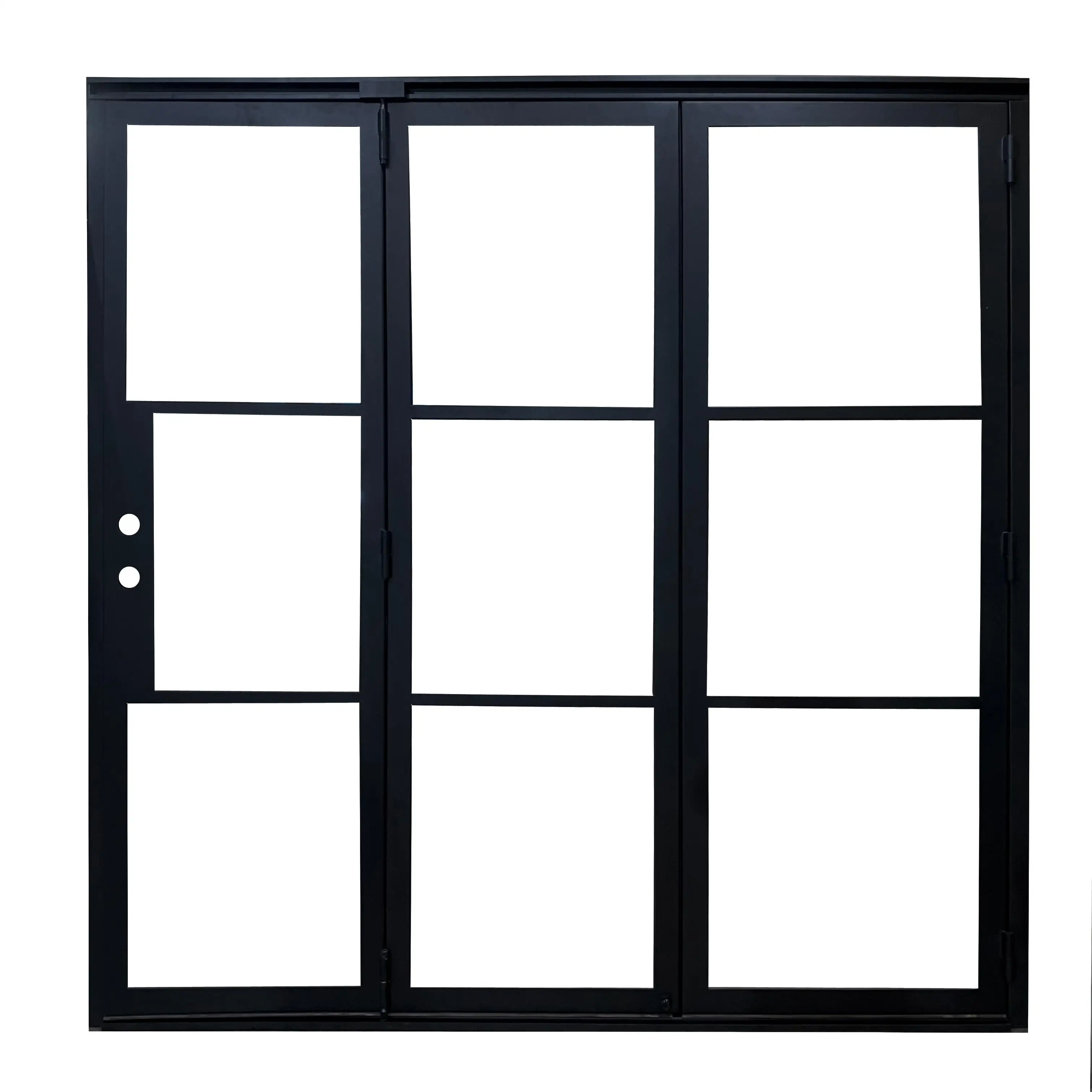 TLF Reserve  CBMmart Double Entry Wrought Iron Doors Front Entrance Door with Smart