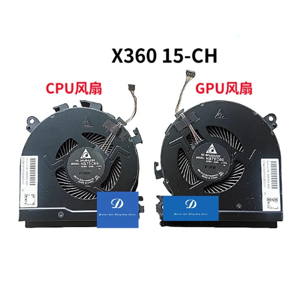 FOR HP Spectre X360 15-CH 011DX Cooling Fan L17605-001 L17606-001