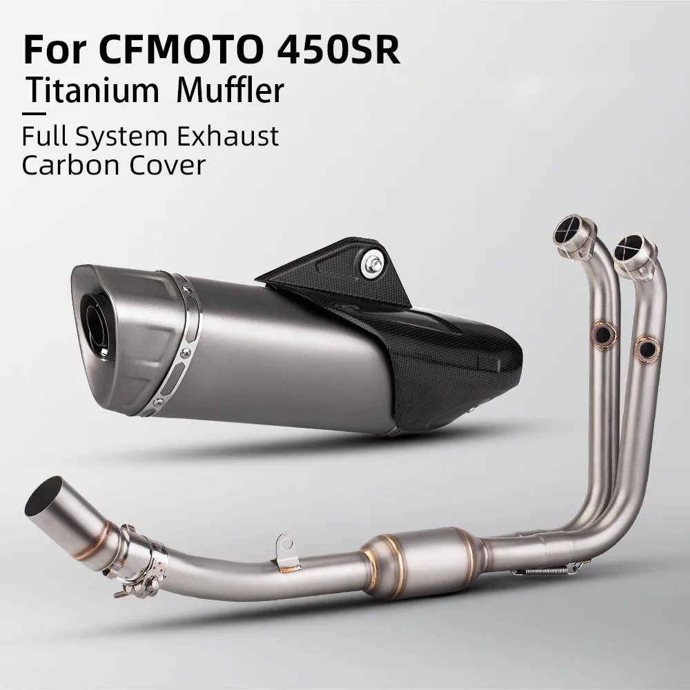 Motorcycle Exhaust Full System High Quality Escape moto Modify Titanium Muffler with Carbon Cover Front Mid Pipe For 450SR 450sS