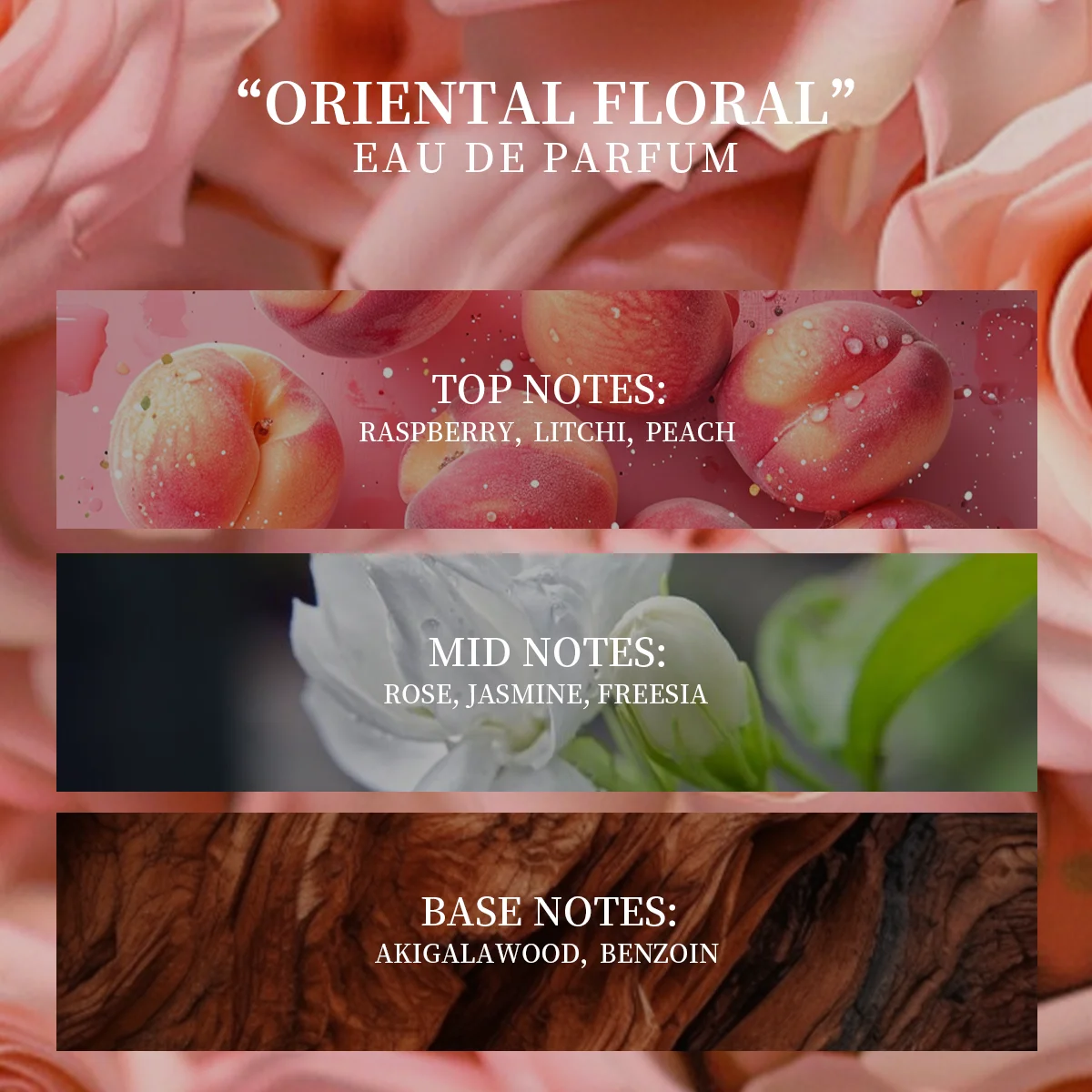 Das 10-ml-Parfüm eignet sich perfekt zum Verschenken. Es verfügt über einen blumigen orientalischen Duft, mit Top-Notizen aus Himbeere und Pfirsich, Herz n