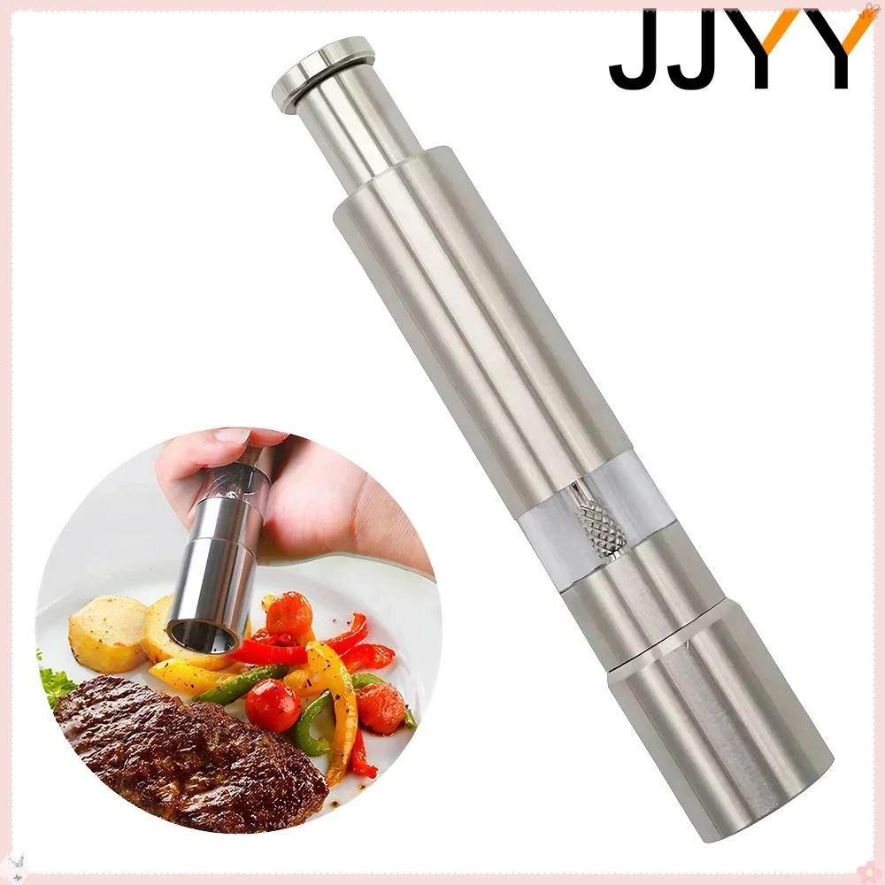 JJYY Stainless Steel Mini Manual Grinder for Spices Pepper Salt Seasoning Household Kitchen Tool Pepper Mill