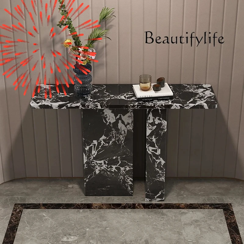 

Entryway Hall Table & Console Table，Custom White Marble Wall Table" "Luxury Carrara Marble Console Table - French Style