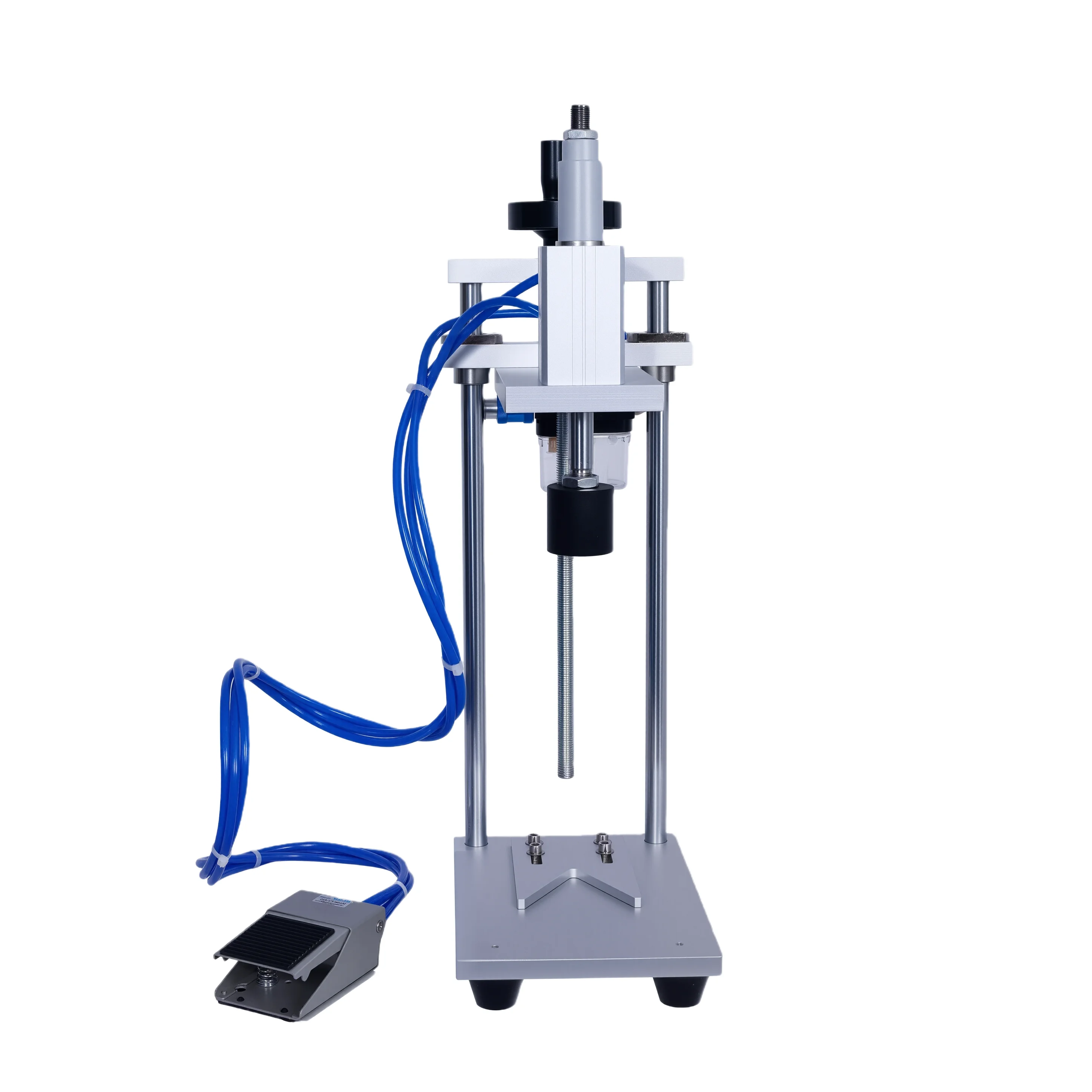 Pneumatic Perfume Bottle Lid Capping Machine Manual Crimping Collar Cap Pressing Closing Packaging Machinery