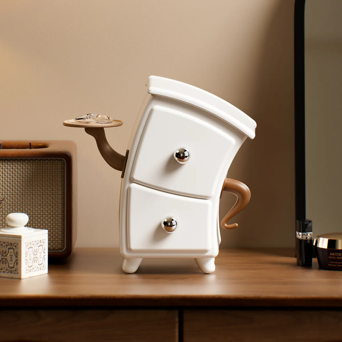 

Настольный органайзер, забавные украшения для талии, серьги, сетчатая подставка, выдвижной ящик для домашнего декора, декоративный органайзер.