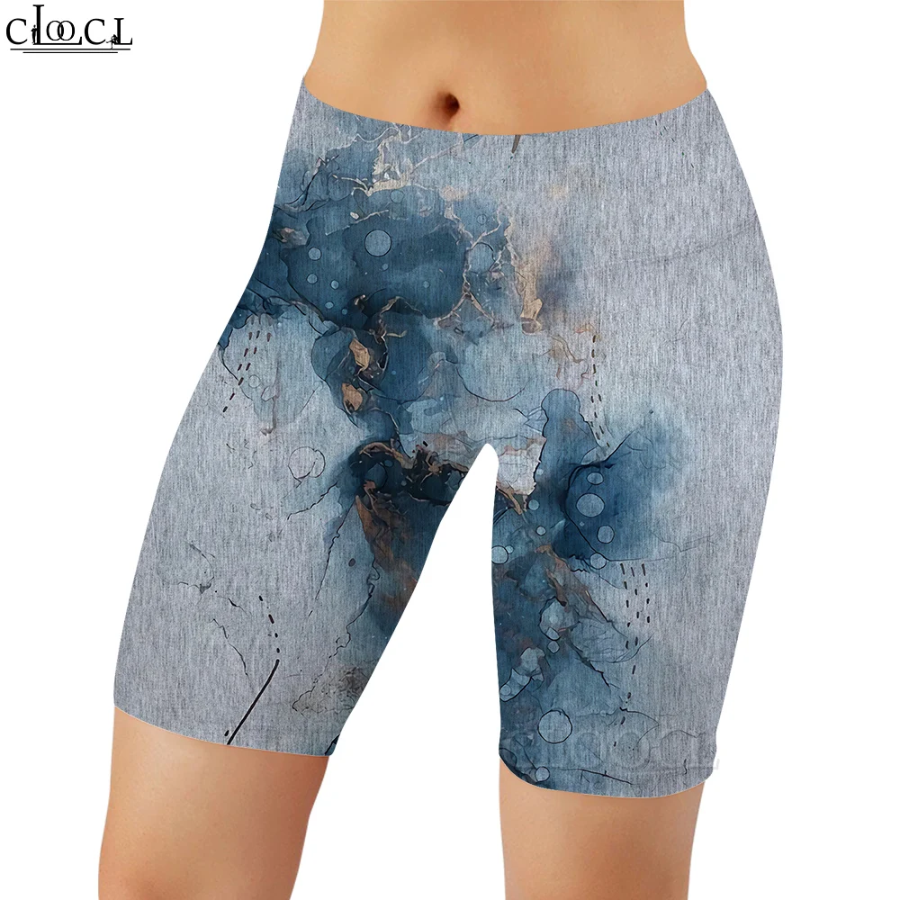 CLOOCL Frauen Legging Vertikale Streifen Muster 3D Gedruckt Shorts Hosen für Weibliche Hohe Taille Hosen Knie-Länge Gym Engen shorts