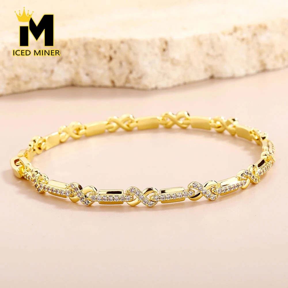 

5mm Icedminer Infinite Iced Out Link Chain with Bling Zircon Bracelets for Men Women Hip Hop Jewelry Free Shipping