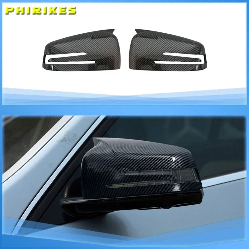 Side Mirror Cap Covers For Mercedes Benz W176 W246 W212 W204 C117 X156 X204 W221 C218 A B C E S CLA GLA GLK Class Black