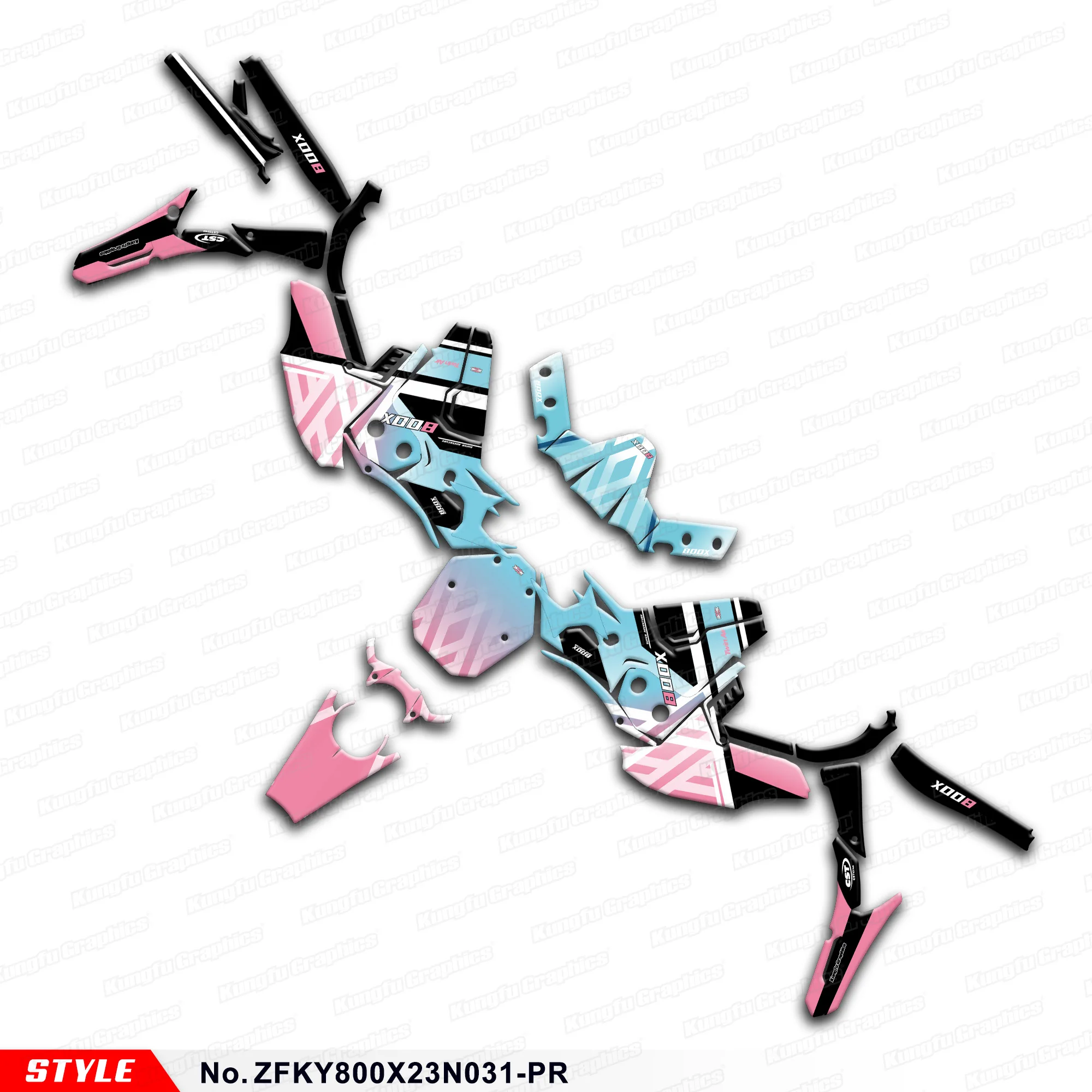 JY RACING Sticker Sheet Motorcycle Decals for KOVE 800X / 800X PRO / 800X Rally / Travel/Touring, Accessories, ZFKY800X23N031-PR