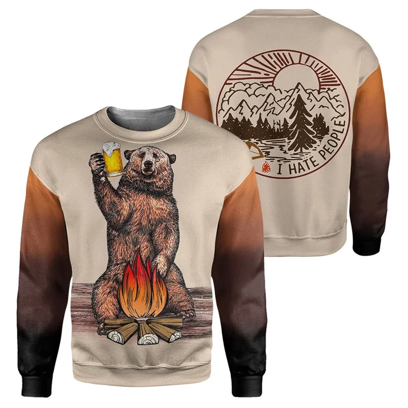 3D Printing Animal Element Style Men Clothing Long sleeves O-neck Hoodie Men's Clothing Daily Fashion Male Dazzling Cool Top ﻿