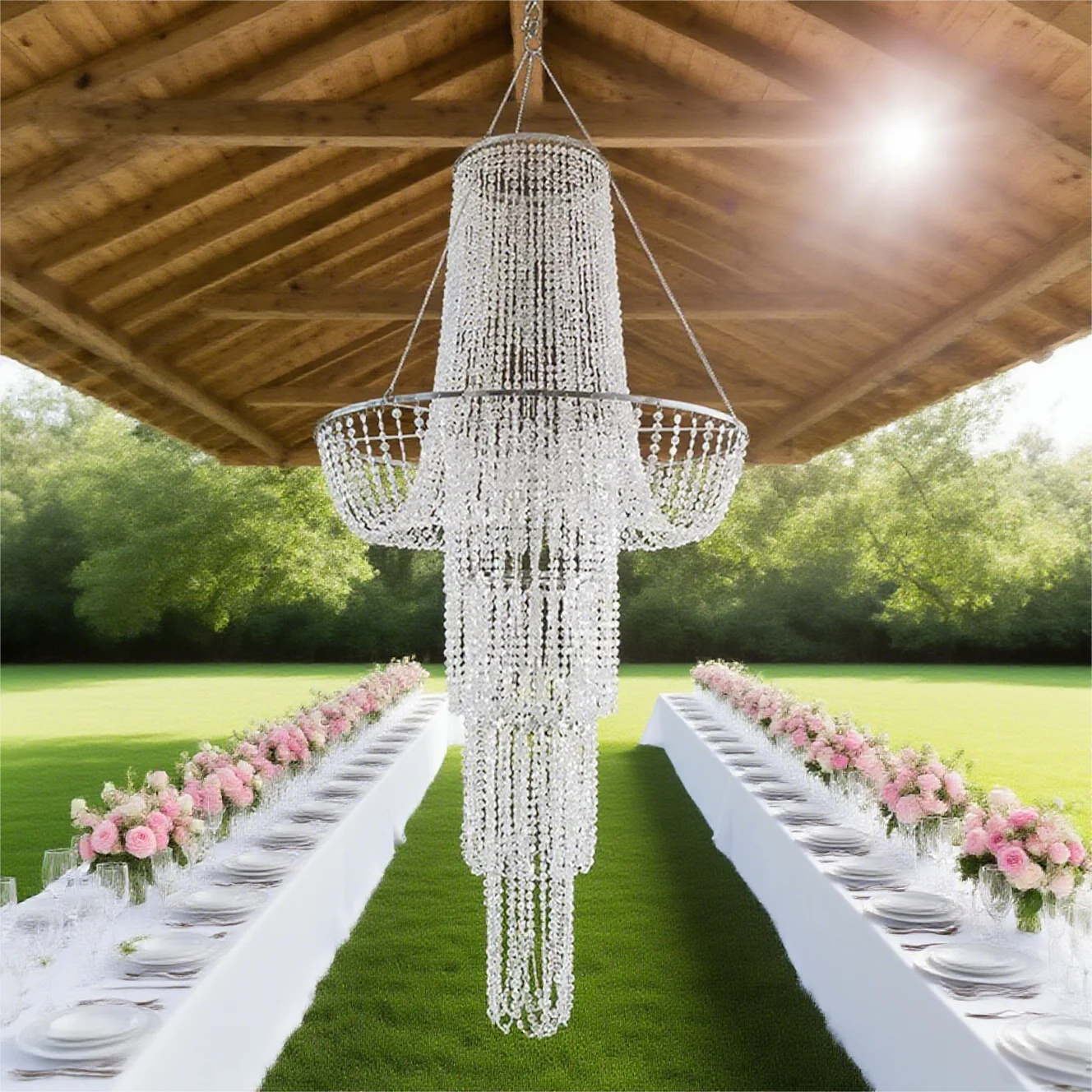 

No light acrylic connecting beads romantic wedding ceiling decoration stage props birthday party essential