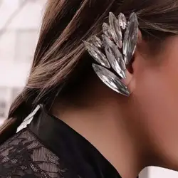 XSBODY Delicate Wings Crystal Ear Cuff Women Non Piercing Jewelry Gift Fashion Clips Statement Rhinestone Earrings Handmade Prom