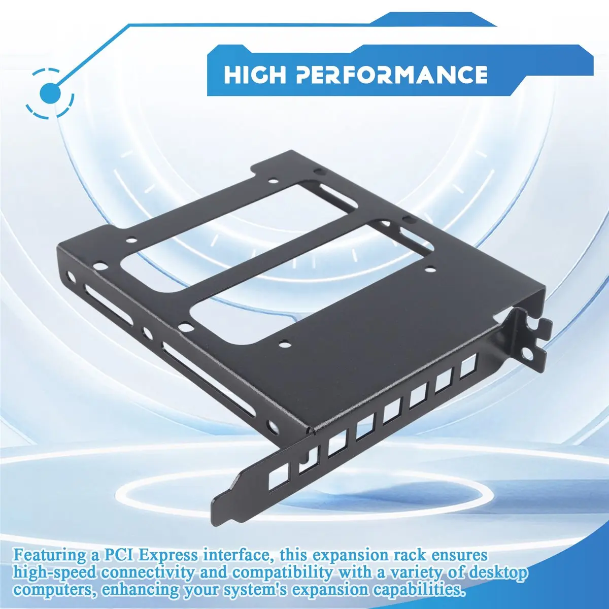 SCLS The Desktop Computer Case Universal Hard Disk Slot PCI Card Expansion Rack is Suitable for 3.5-Inch Hard Disks Black
