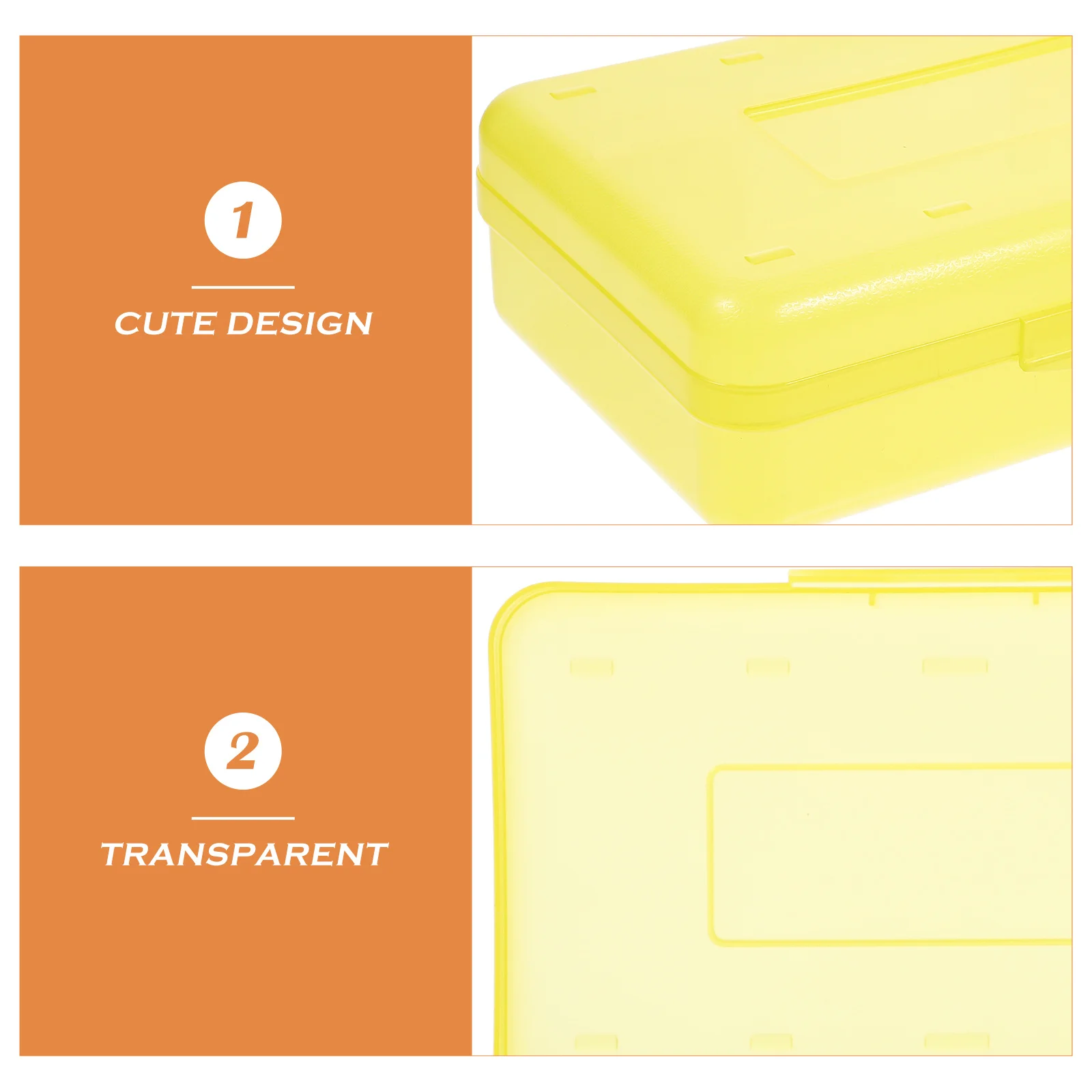 

Plastic Pencil Box Large Capacity Clear Crayon Storage Case Lightweight Transparent Organizer for School Office