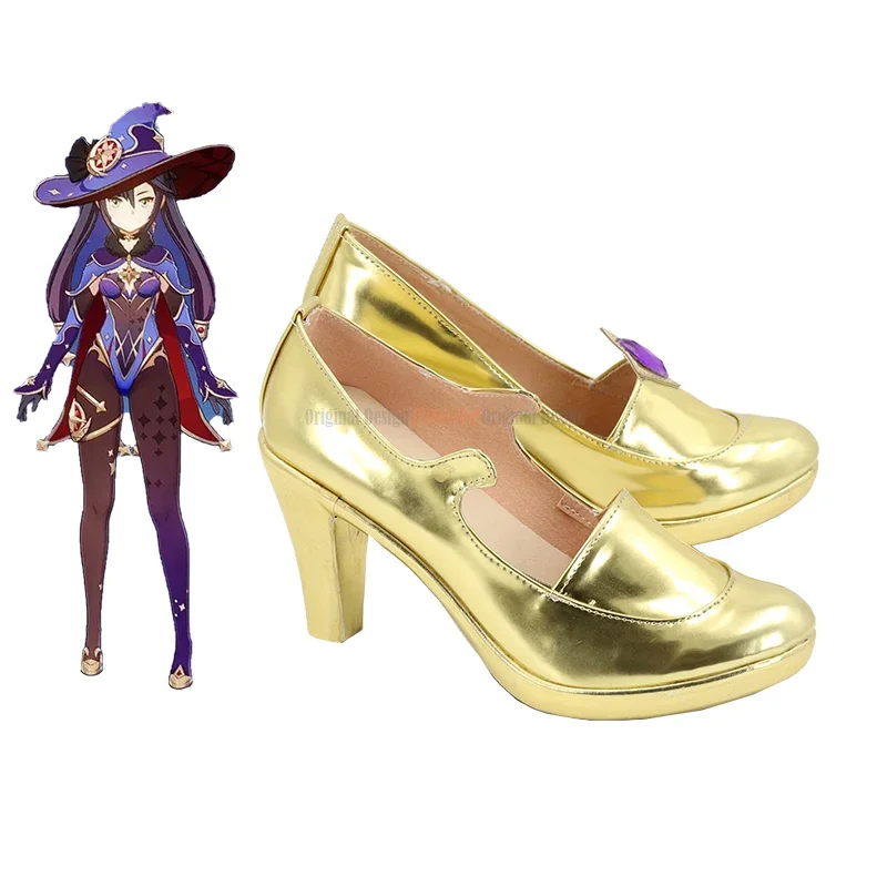 Genshinimpact Astrologist Mona Megistus Anime Characters Shoe Cosplay Shoes Boots Party Costume Prop