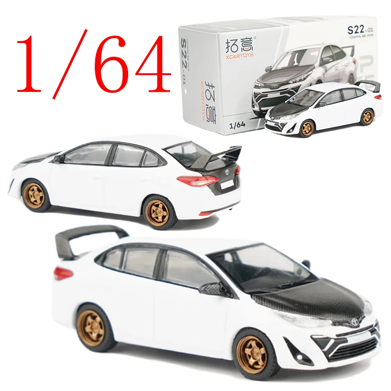 poprace-ダイキャスト-1-64-スケール-トヨタ-合金モデルカー-トヨタ-gr-vios-s22-01-jdm-ホワイト-プレイビークル-おもちゃ-男の子向け-ギフト-オリジナルボックス