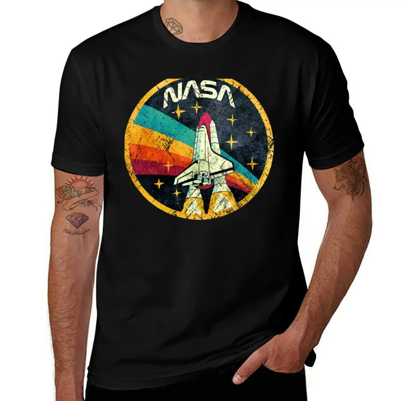 

USA Space Agency Vintage Colors V03 T-Shirt t shirt man cotton t shirts for man graphic tees T-Shirt