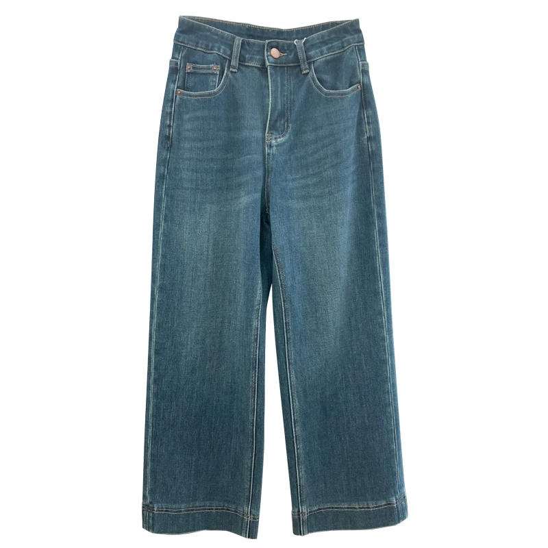 

Ele High Waist Wide Leg Jeans Women's Summer 2025 New Casual Pants Loose Fit Long Trousers Straight Cut Denim